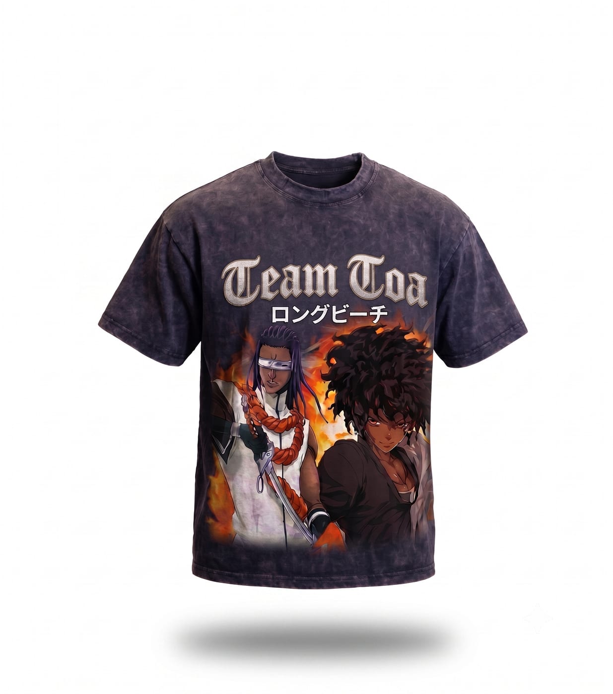 Team TOA Acid Wash Firestorm Tee, Charcoal Wash