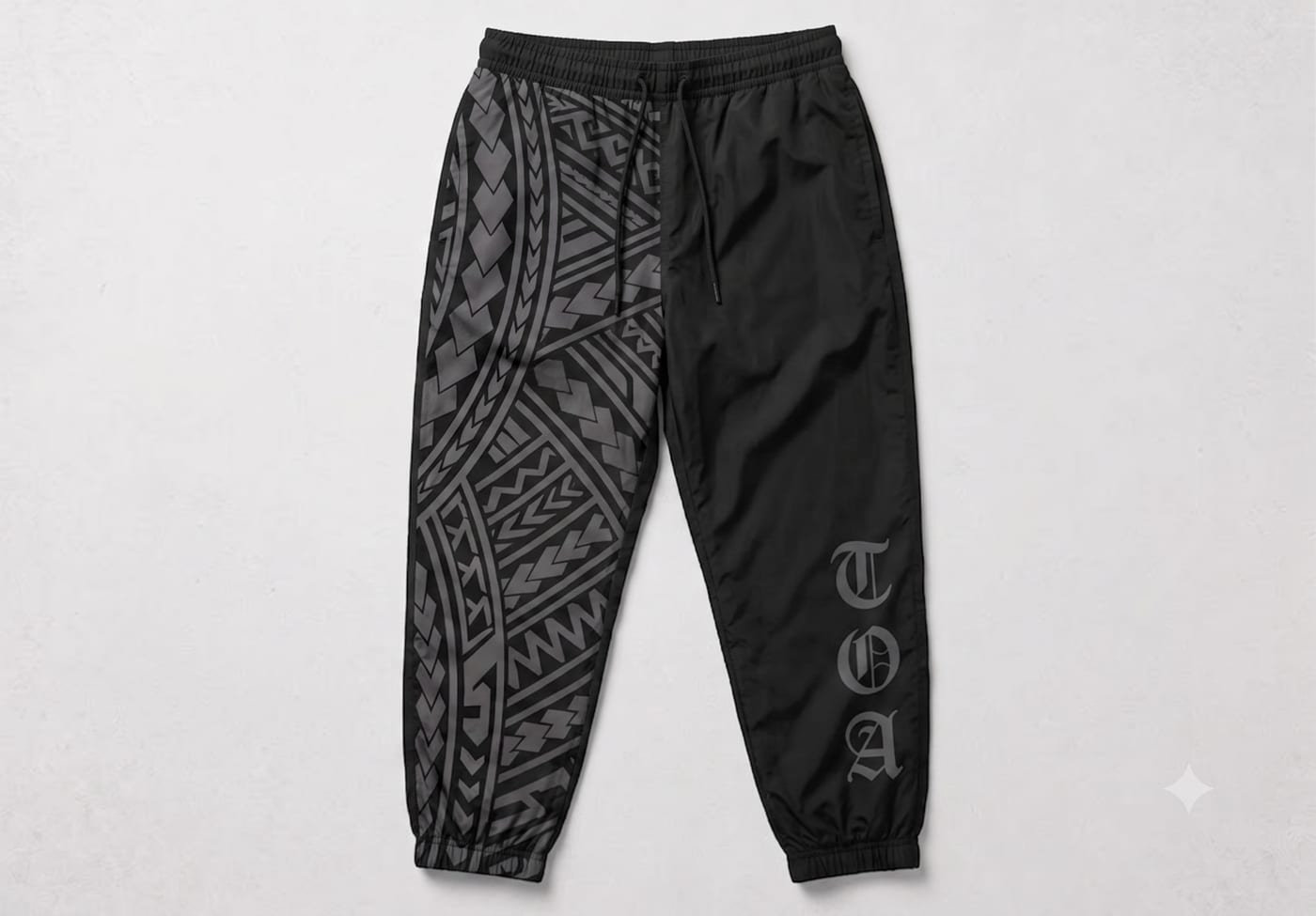 TOA Split Panel Track Pants, Grey/Black Split