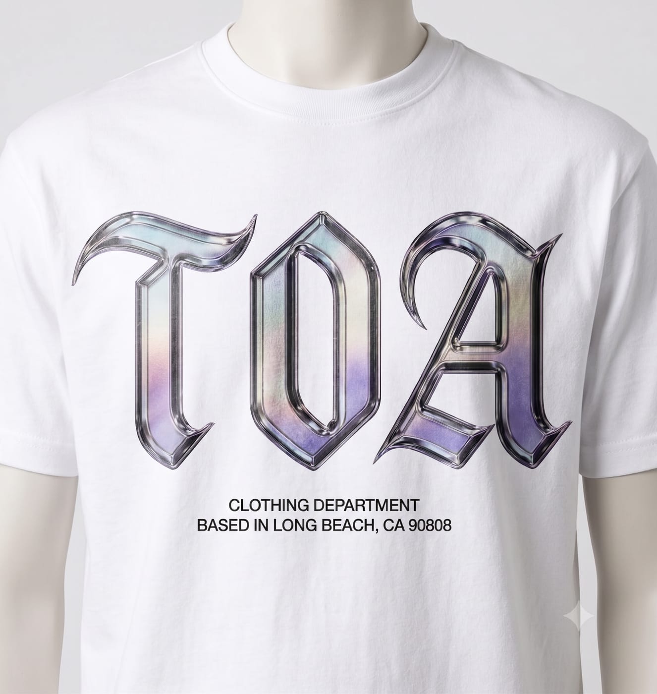 TOA Holographic Wordmark Tee, White